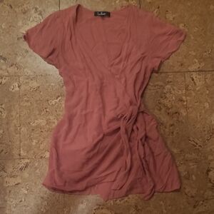 Luxe Women's Pink Wrap Top